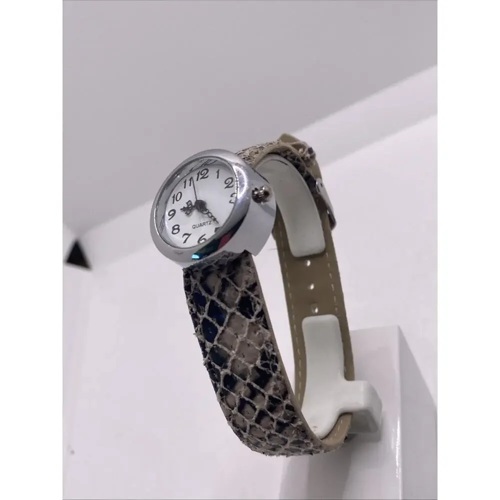 Womens Vintage Rattlesnake Skin Style Watch New Battery